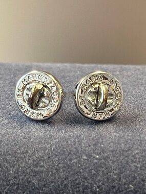 Authentic Marc by Marc Jacobs Silver Turnlock Logo Stud Earrings